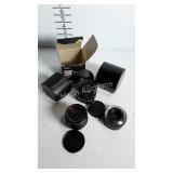 3 Camera lenses - Albinar 28mm, Ambico Video wide