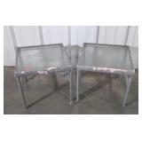 Two Side Stands outdoor type. Glass tops,