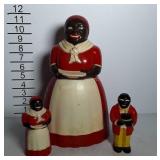Aunt Jemima cookie jar and 5" shaker set with