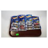 10 Hot Wheels cars, carded