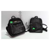 2 Black leather backpack purses