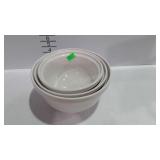 3-pc Nested pottery mixing bowl set - 8, 9, & 10"