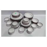 Spode bone china, 58-pc Fleue De Lys pattern,