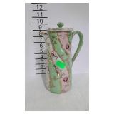 Painted china chocolate pot with lid