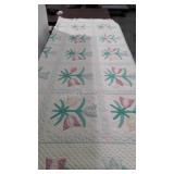 Quilt, tulip flowers pattern quilt, 72x78"