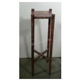 Spackle painted, two tiered plant stand. 32"