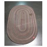 Braided Oval Mat rug, 30x48" stain spot present