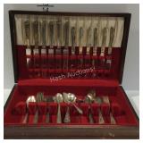 Silver chest with 1 sterling spoon &  58-pcs misc
