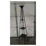 Floor lamp, uplift glass shade. Metal base has