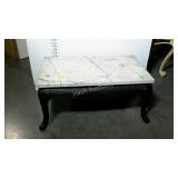 Marble top table, base is heavy metal, two