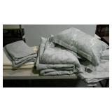 Bedding. Queen size sheets, comforter, bed skirt,
