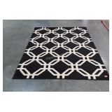 Mohawk Area Rug, black octagon design, 4x5ft