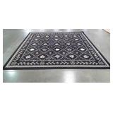 Room Rug, Black with Fruit Trellis Design 7ft.7"