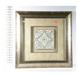 Decor framed and matted tile piece, has nice