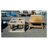 Shop table and a wire cage coffee table