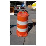 Orange plastic safety cone