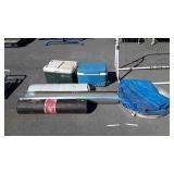 Group lot, includes roofing wrap, metal tub,