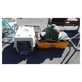 Group lot includes dog crate, pelican storage box