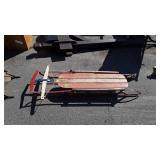 Red and blue runner sled