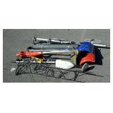 Group lot with snow shovels, lawn decor, etc