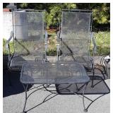 Three pc wrought iron patio set