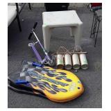 Group lot, includes kids sleds, kids table,