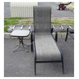 Patio lounge chair, and table