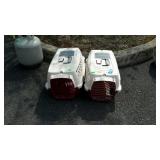 Pair of Petmate kennel cabs, one is missing door,