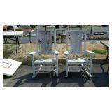 Pair of white painted porch rockers, code 1