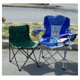 Two folding chairs, Ozark Trail oversized chair