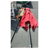 Pair of patio umbrellas, neither one will stay in