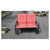 Red patio glider