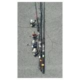 Group of fishing poles