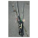 Group of fishing poles