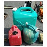 6 gallon water container, kerosene and gas