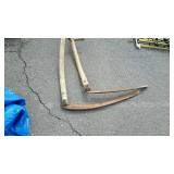 Two mowing scythes