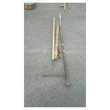 Long-handled tools, digging bar, Singletree, dirt
