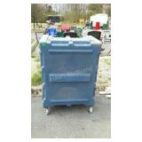 Plastic travel case on wheels
