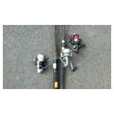 Group of fishing poles three