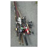 Group of fishing poles
