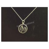 Sterling silver necklace- Tree pendant on