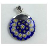 Sterling silver Murano glass pendant