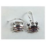 Sterling silver earrings crabs
