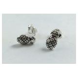 Sterling silver pineapple stud earrings