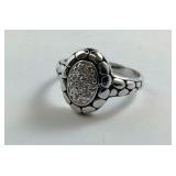 Size 9, Sterling silver CZ ring