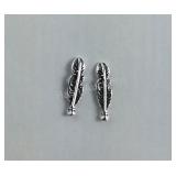 Sterling silver feather stud earrings