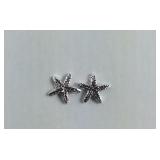 Sterling silver starfish stud earrings
