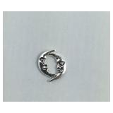 Sterling silver half moon stud earrings