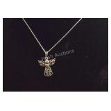 Sterling silver necklace angel on 18" chain