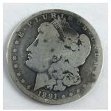 1891 O Morgan Dollar